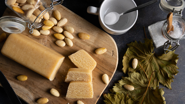 Almond paste on a board