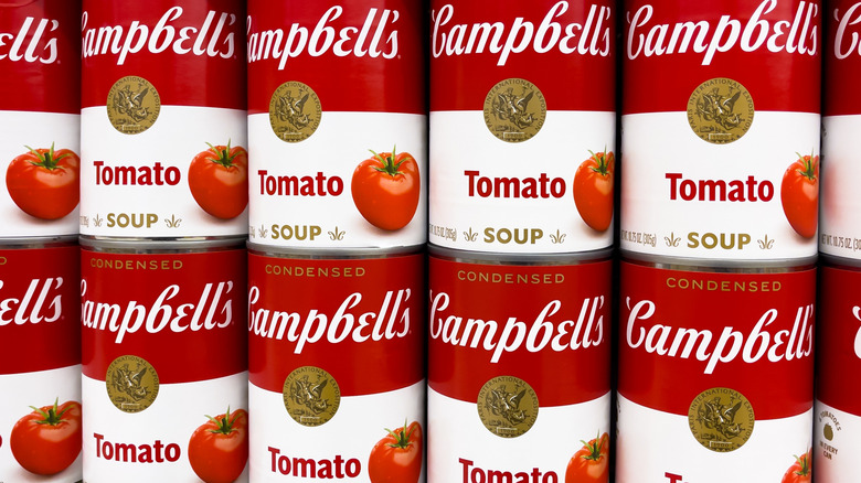 Cans of Campbell's tomato soup