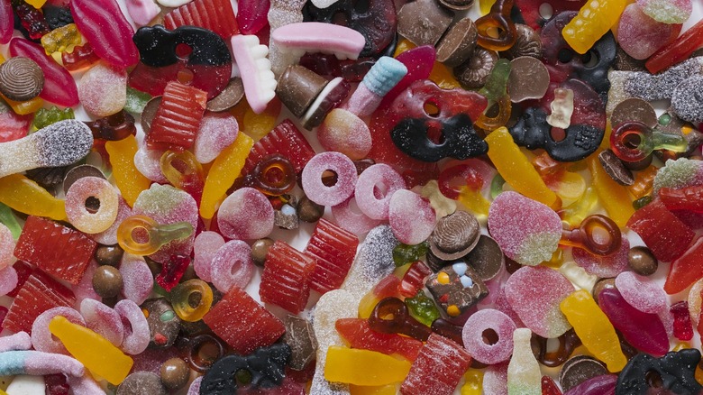 Pile of various candies