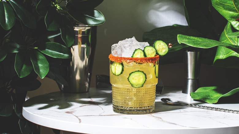Savory cocktail with cucumbers