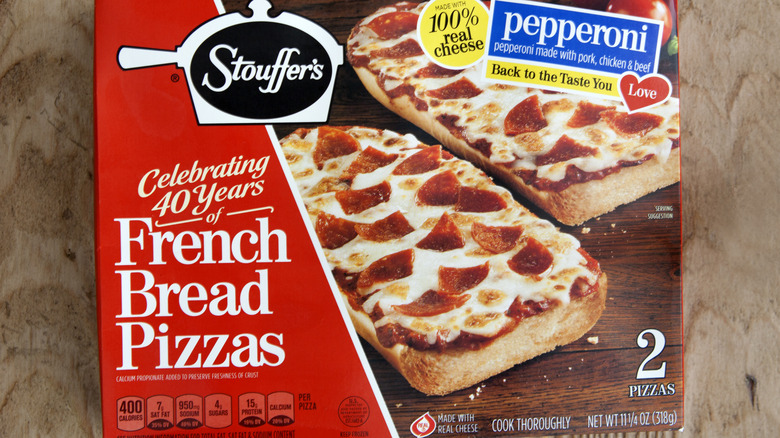 close up of Stouffer's Pepperoni French Bread Pizza
