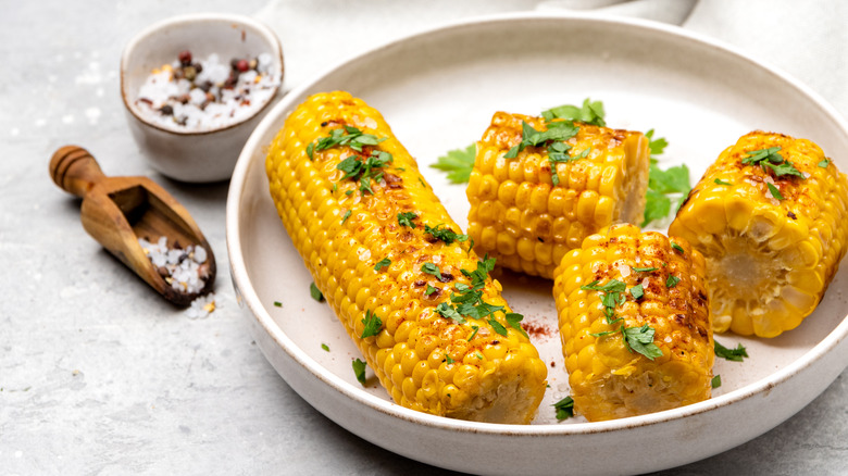 sweet corn kernels seasoned with paprika and parsley