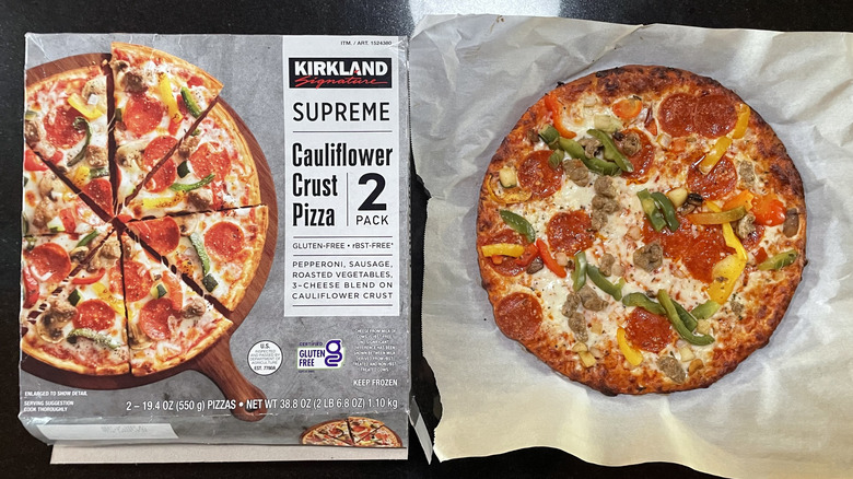 Kirkland pizza and box