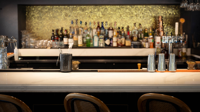 an art deco-style bar