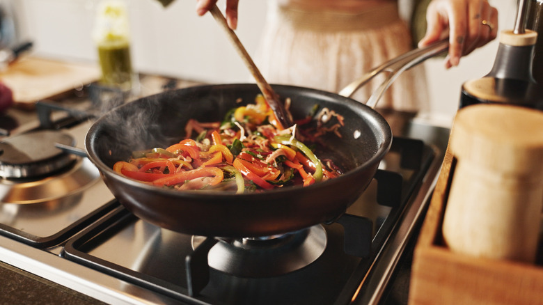 sautéing vegetables