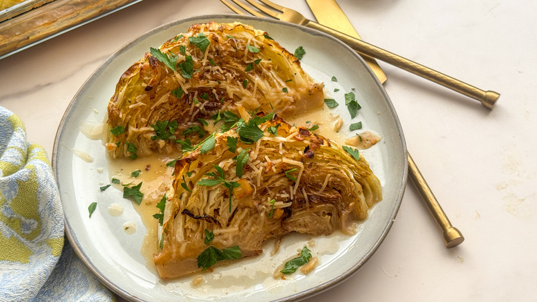 melting cabbage on plate