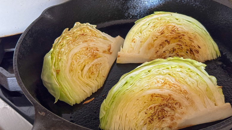 seared wedges in skillet