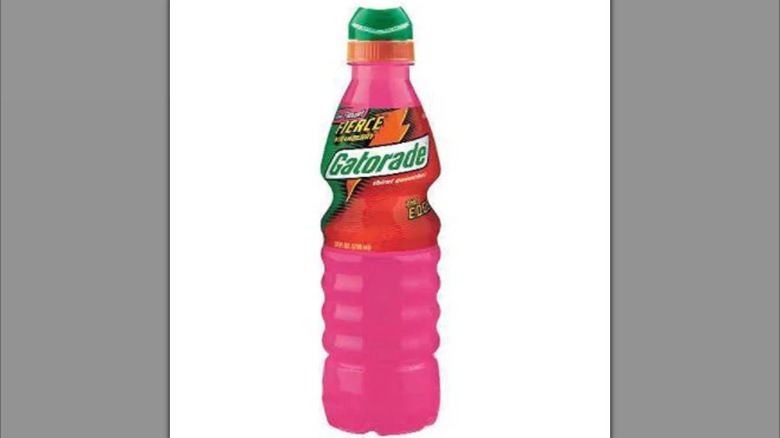A bottle of Strawberry Kiwi Gatorade in an E.D.G.E. bottle from the 90s