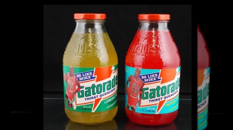 Two Gatorade bottles from 1991 have Michael Jordan on the label