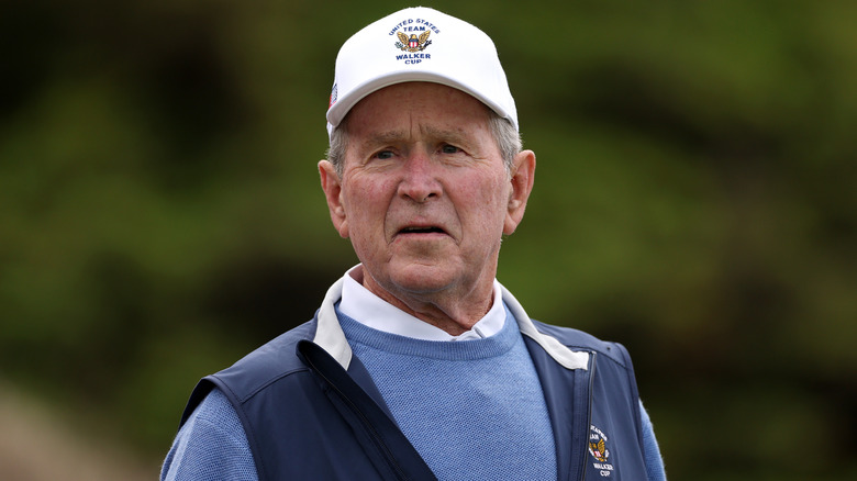 George W Bush wearing a cap