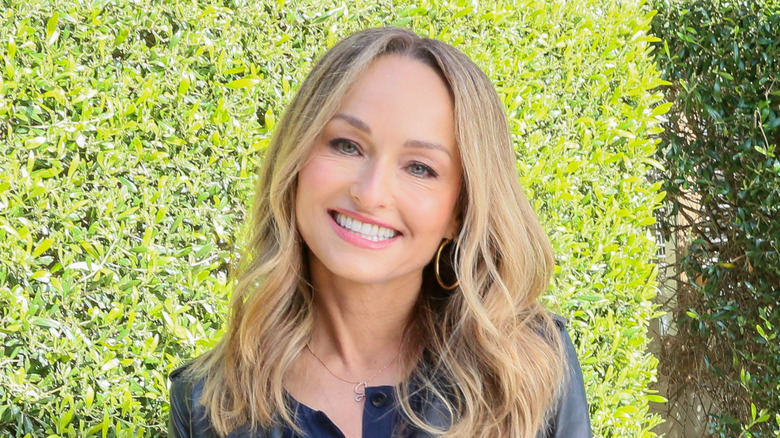 Giada De Laurentiis in black leather jacket