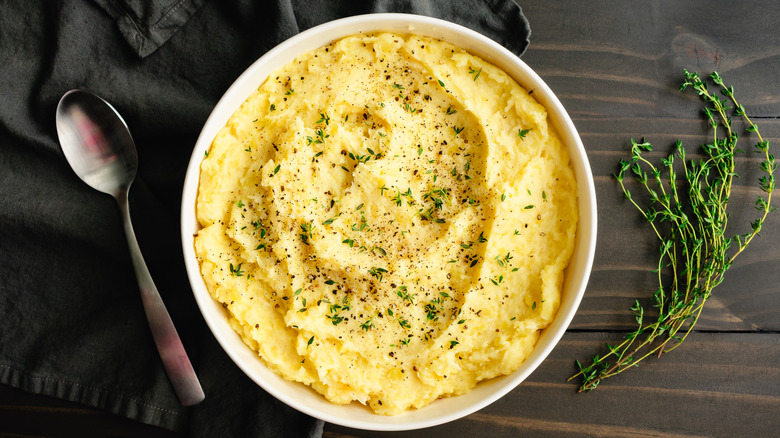 Bowl of mascarpone mashed potatoes