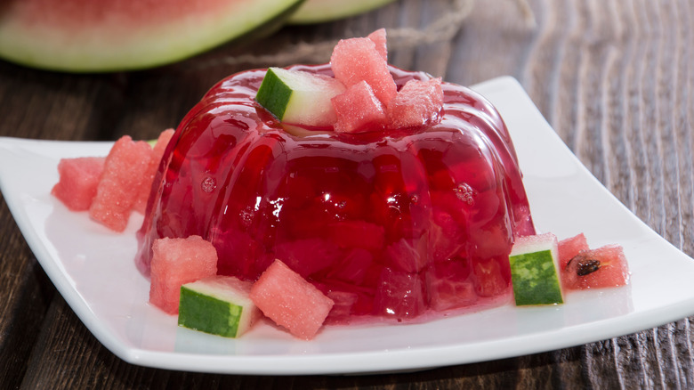 Jell-O with watermelon