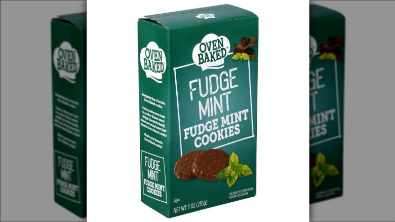 Box of oven baked fudge mint cookies