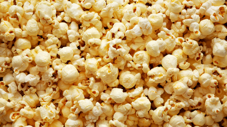 Close-up shot of buttery popcorn