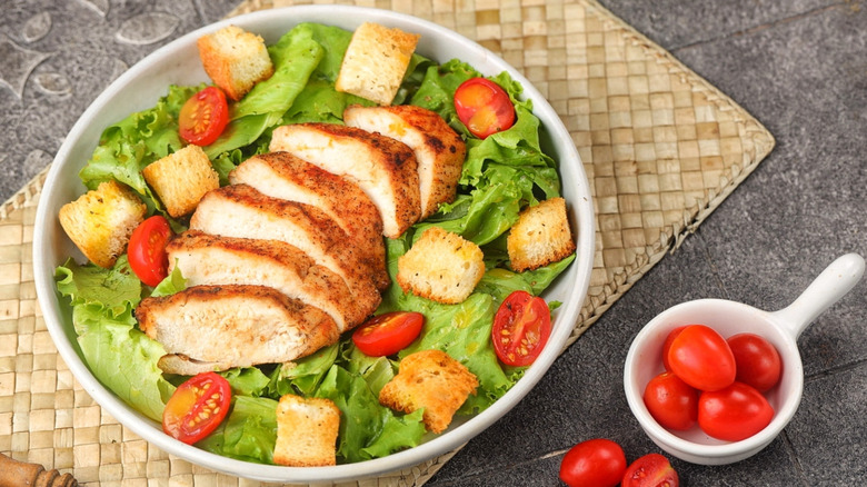 Caesar salad with croutons