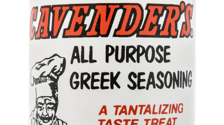 Zoomed in photo of Cavender's All Purpose Greek Seasoning.