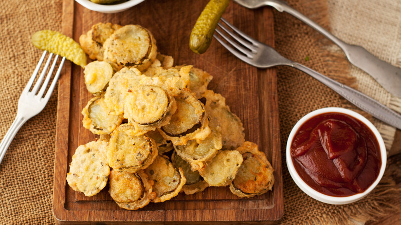 Battered fried pickles