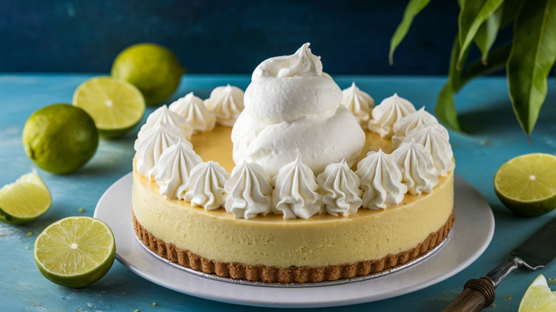 Key lime pie with whipped cream