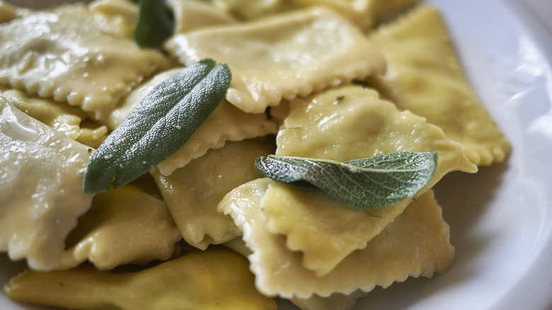 ravioli with butter and sage