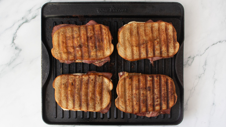 Grilled sandwiches on grill pan