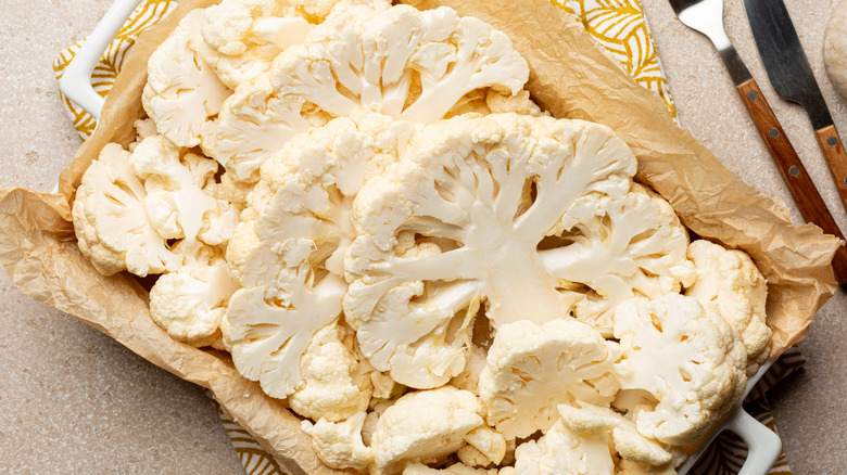 fresh slices of cauliflower