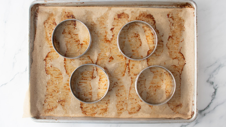 ring molds in a baking pan
