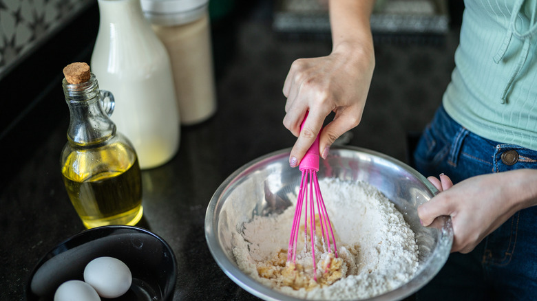 cake batter with ingredients