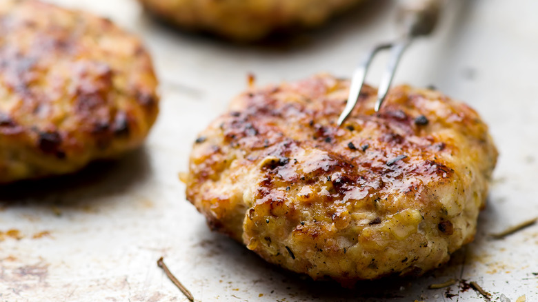 Grilled chicken burgers
