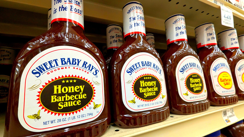 sweet baby ray's sauces on shelf