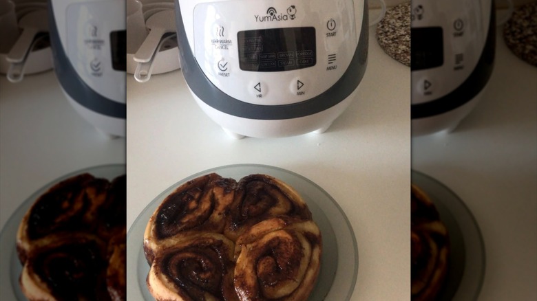 Cinnamon rolls made in a rice cooker