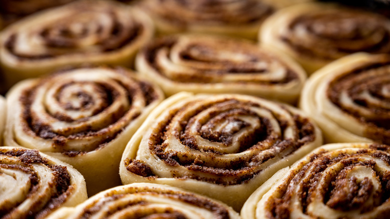Raw cinnamon rolls