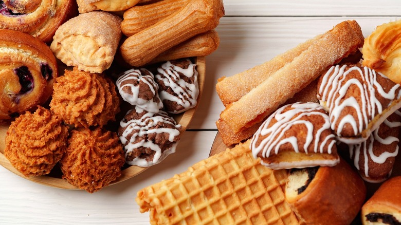 Selection of various baked goods.
