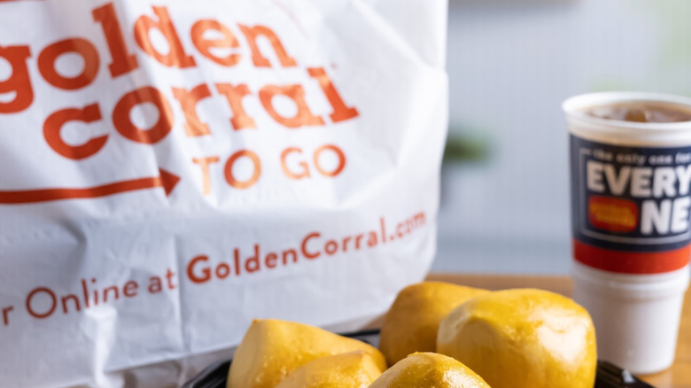 Bag of takeout food from Golden Corral