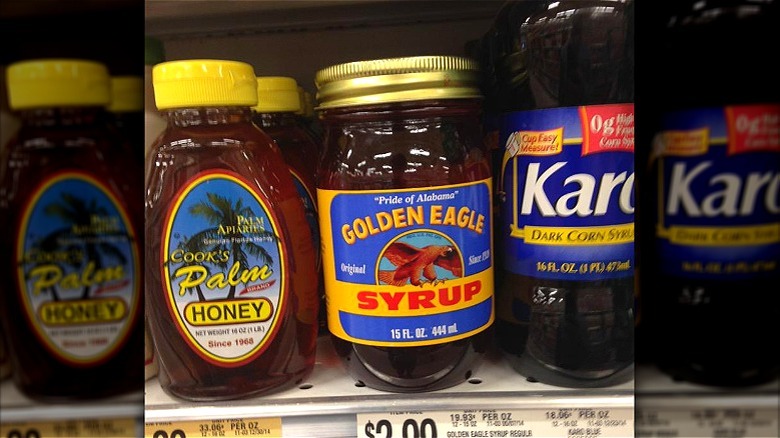 Jar of Golden Eagle syrup on store shelf