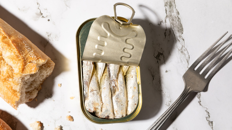 Canned sardines