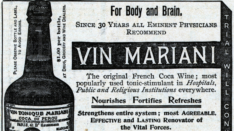 Old American print advertisement for Vin Mariani