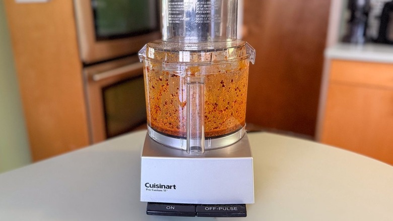 Salsa macha in food processor