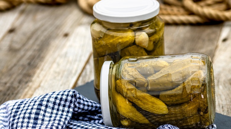 Two pickle jars