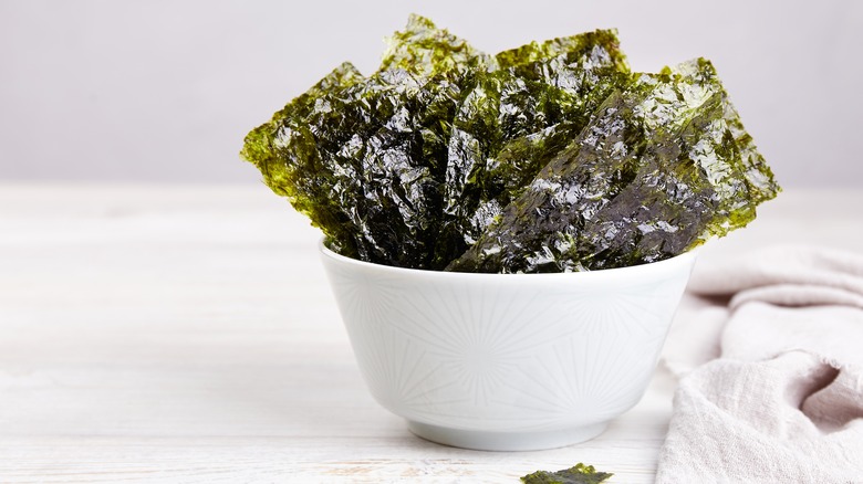 seaweed sheets in a bowl