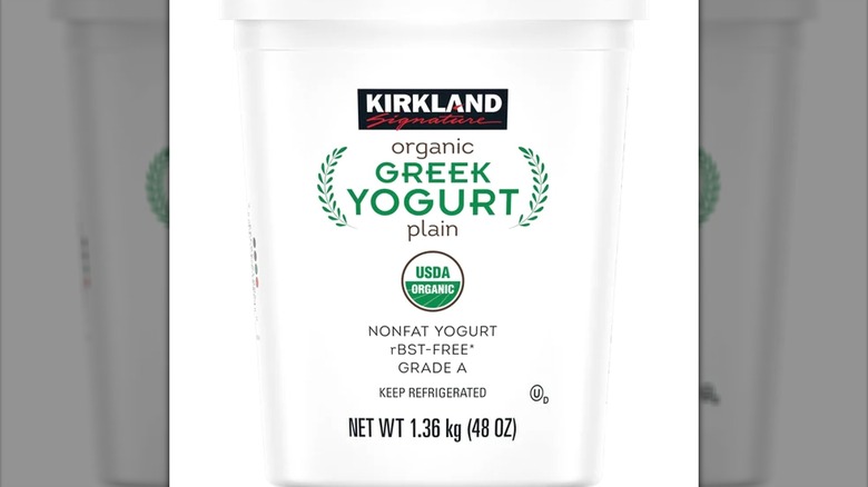 Tub of Kirkland Greek Yogurt