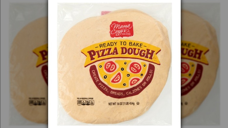 Mama Cozzi's ready to bake pizza dough inside packaging