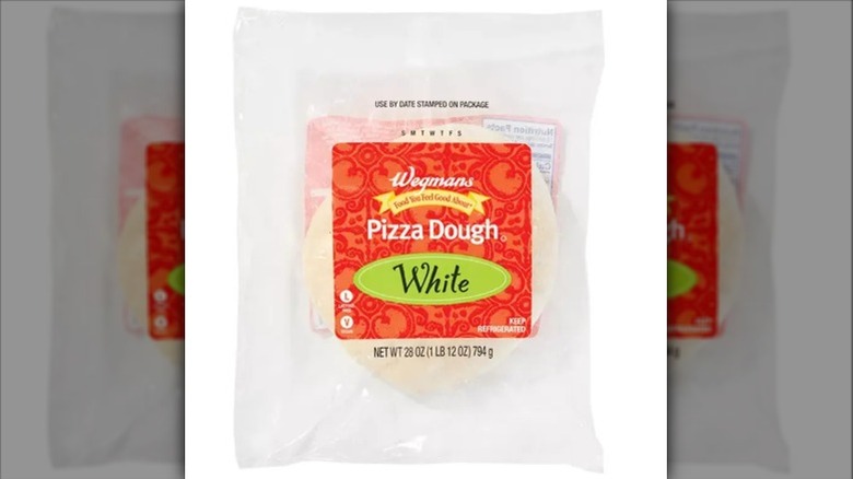 Wegmans white pizza dough inside packaging