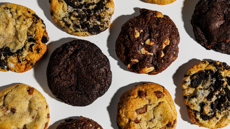 Variety of cookies against a white background