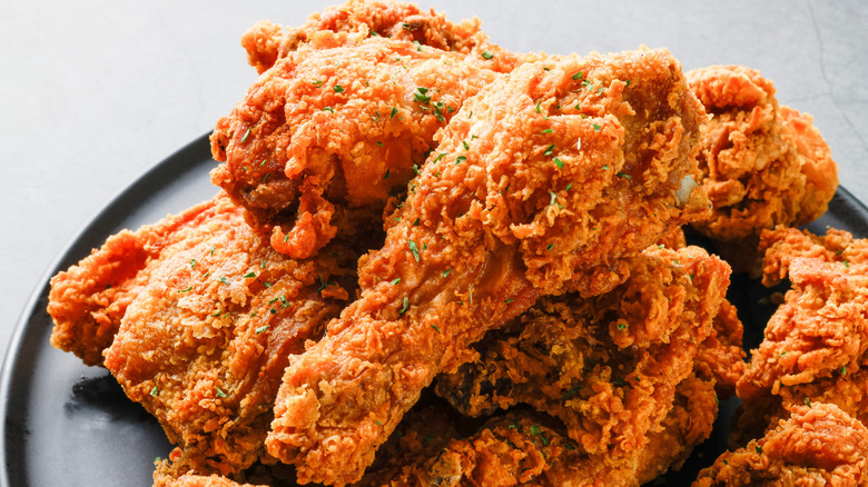 A plate of fried chicken