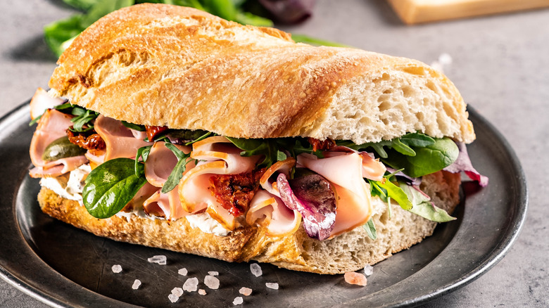 Sub sandwich on a plate