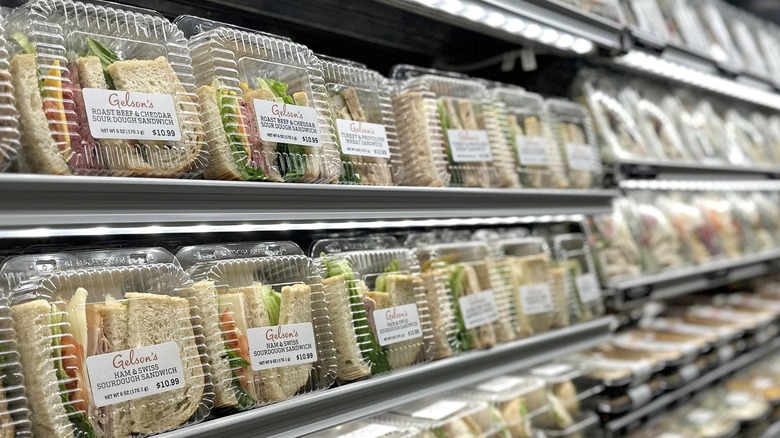 Pre-made sandwiches and wraps at the deli in a Gelson's Markets store