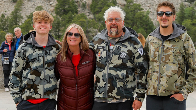 Guy Fieri with his wife and sons