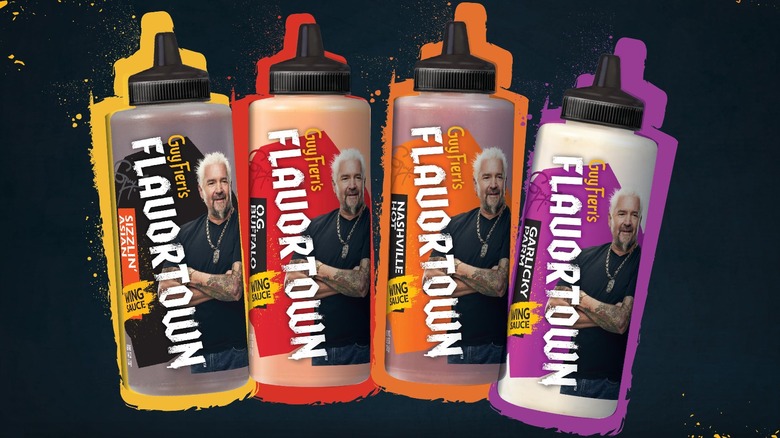 Celebrity chef Guy Fieri wing sauces, nashville hot, OG Buffalo, Sizzlin Asian, Garlicky Parm