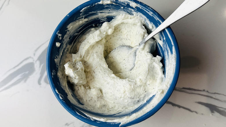 Tzatziki with feta cheese mixed in